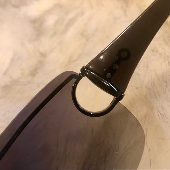 GUCCI Crystal Horsebit Sheild Sunglasses - Picture 6 of 9